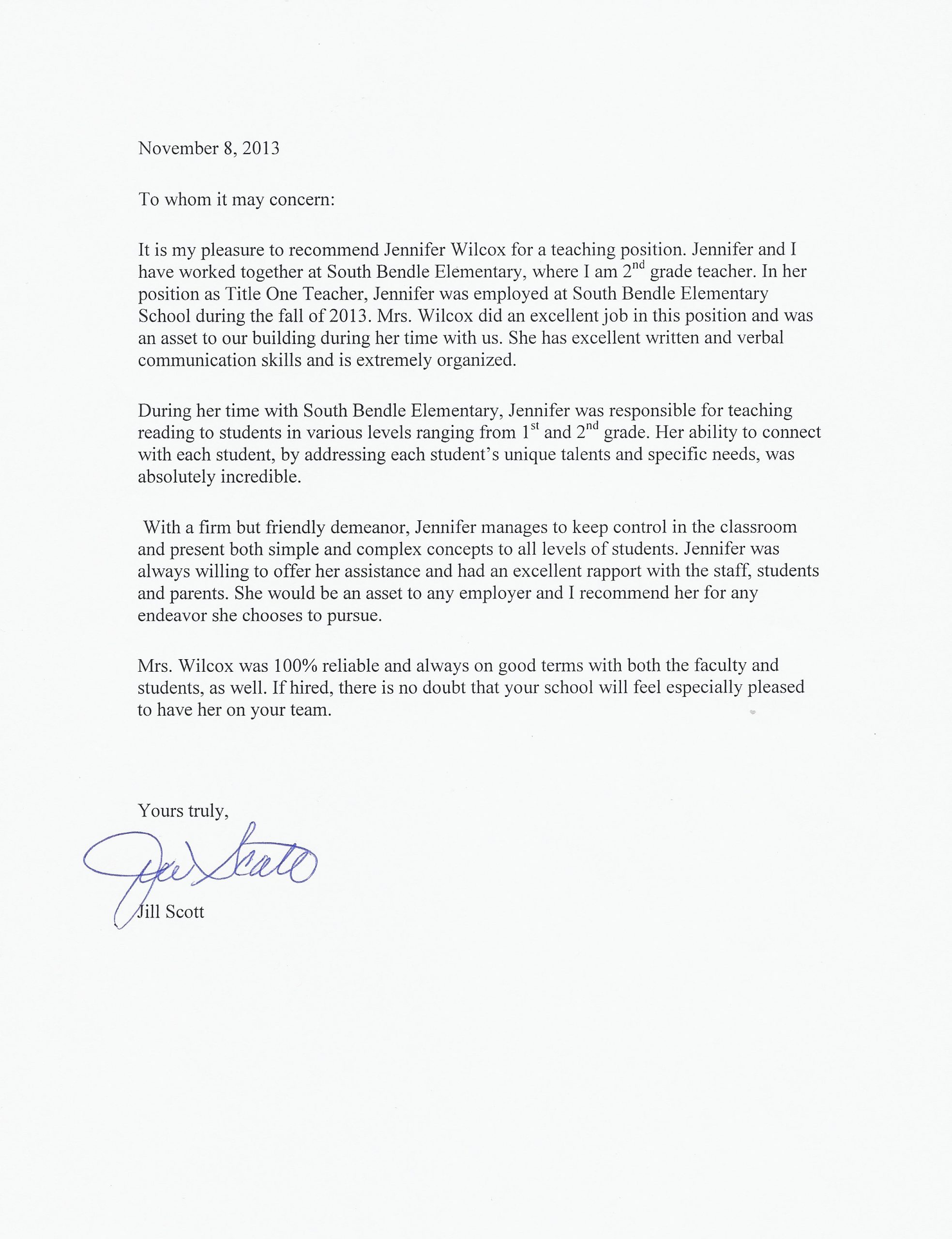 Principal Recommendation Letter For A Teacher Invazi with measurements 2496 X 3248