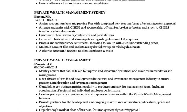 Private Wealth Management Resume Samples Velvet Jobs throughout sizing 860 X 1240