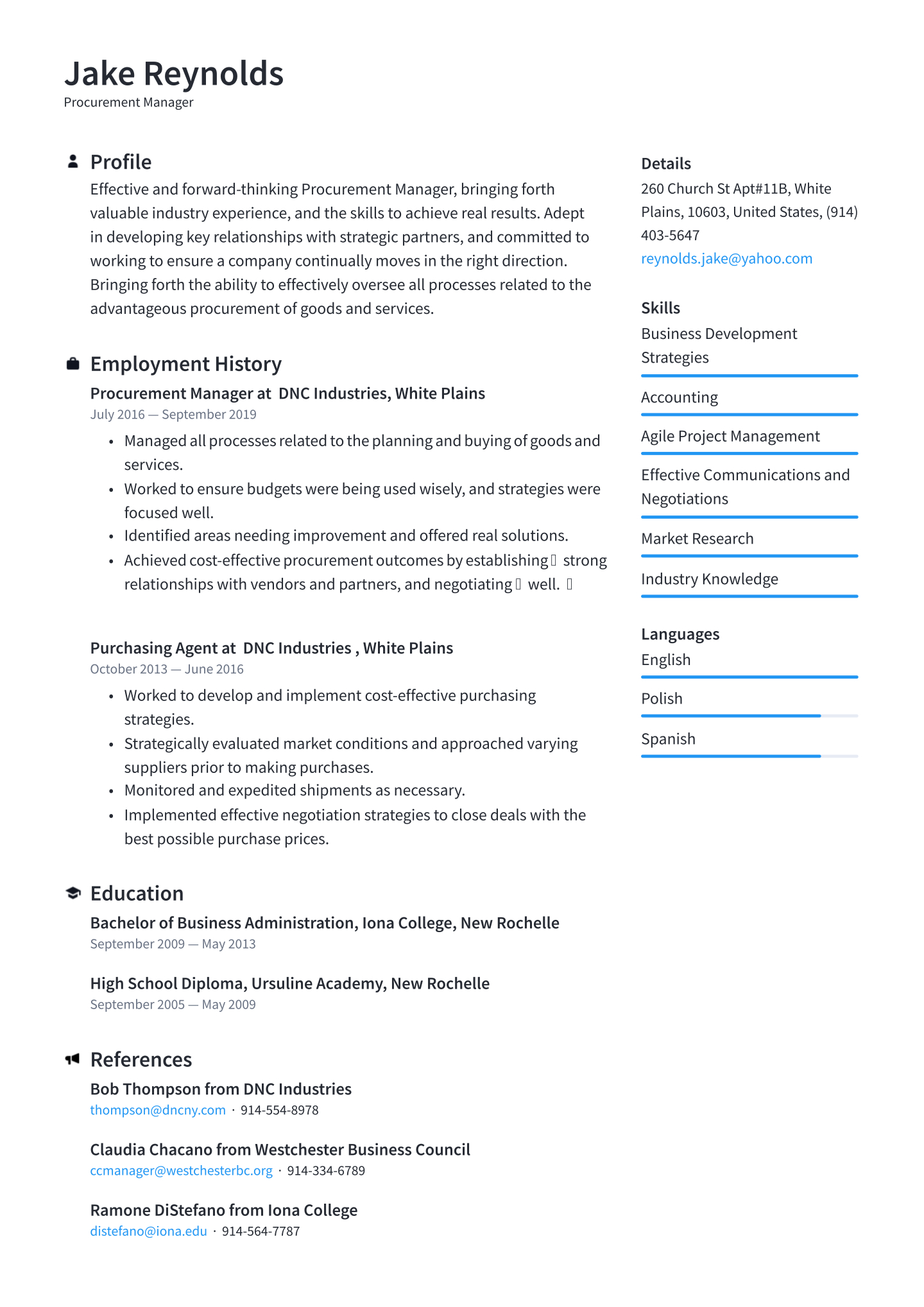 Procurement Manager Resume Examples Writing Tips 2020 regarding size 1440 X 2036