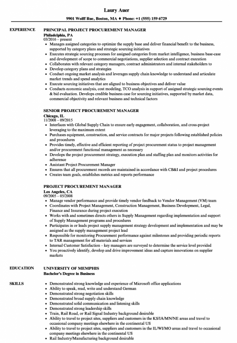 Procurement Manager Resume Sample Sales Resume Examples in size 768 X 1108