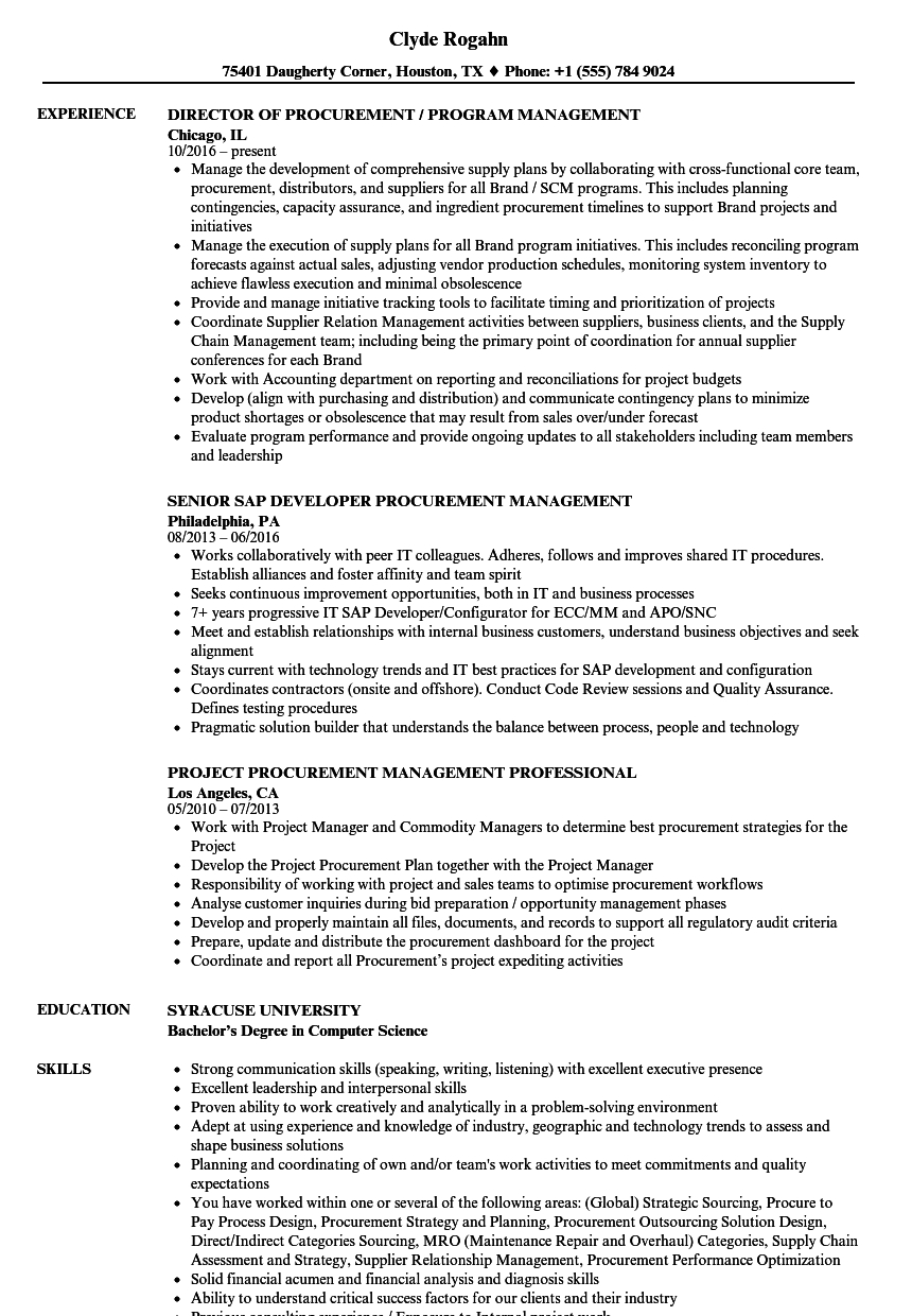 Procurement Resume Examples Debandje inside sizing 860 X 1240