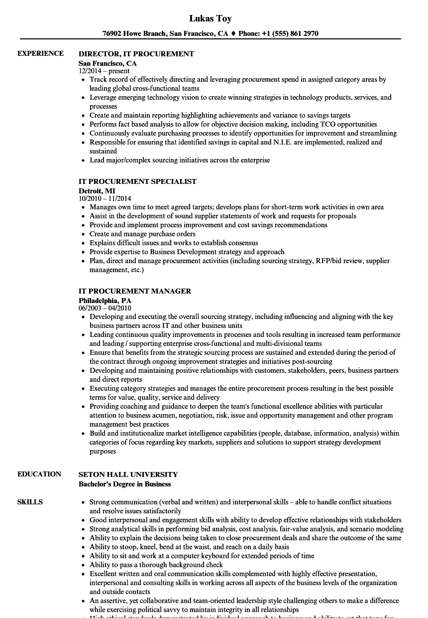 Procurement Resume Examples Debandje with regard to proportions 860 X 1240