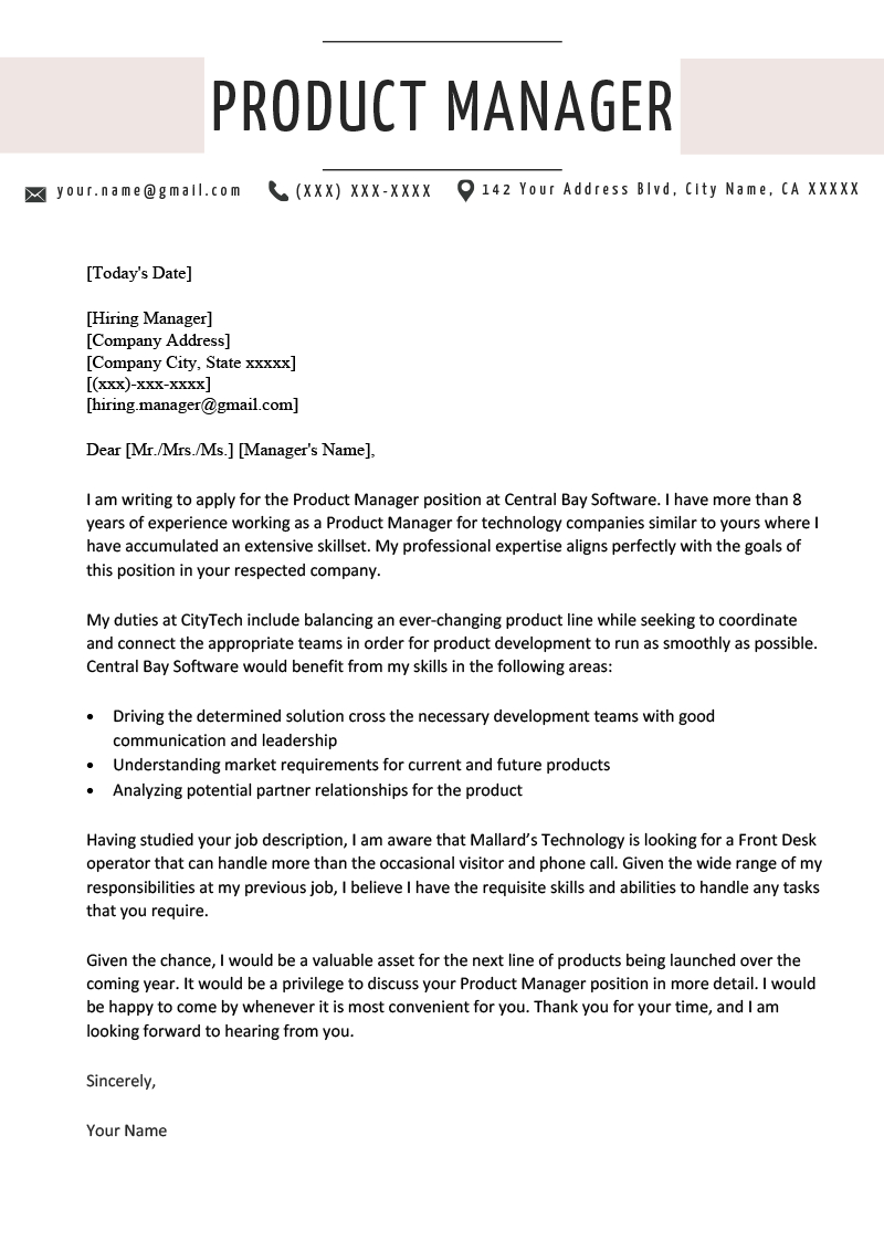 Product Manager Cover Letter Sample Cover Letter Example in proportions 800 X 1132