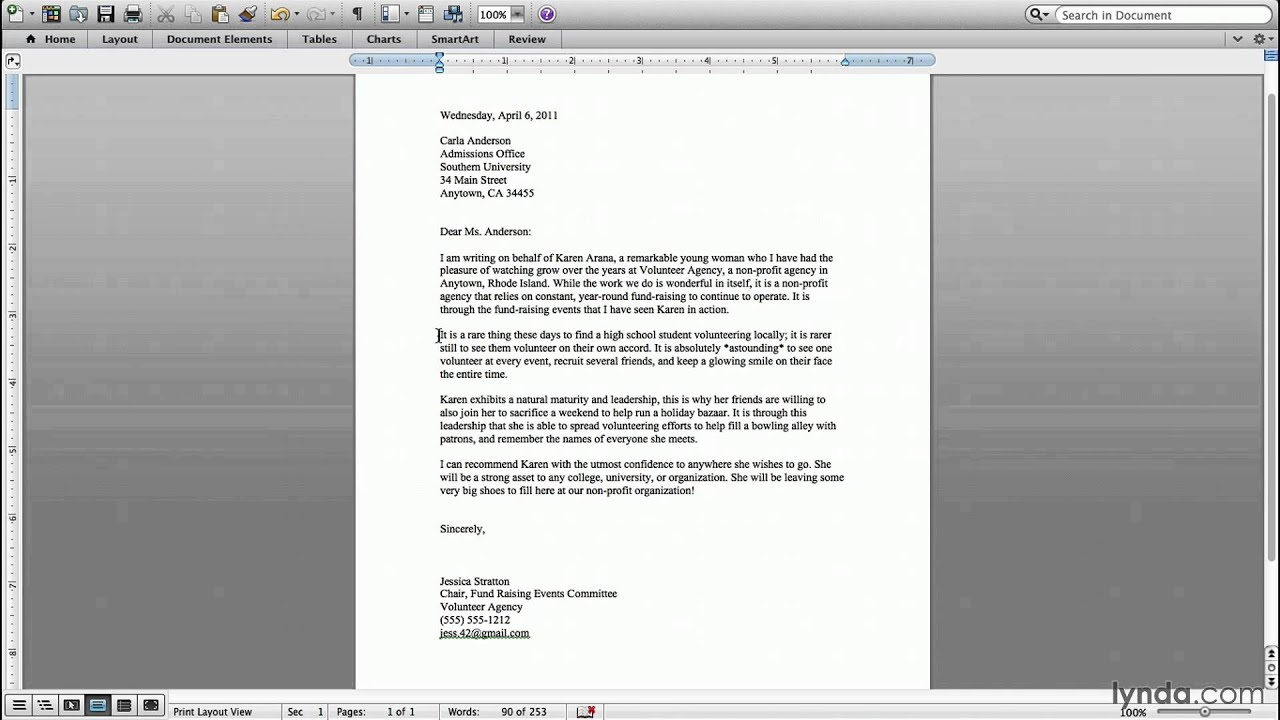Productivity Tutorial Writing A Letter Of Recommendation Lynda inside size 1280 X 720