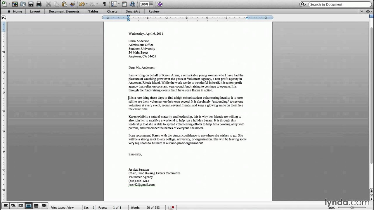 Productivity Tutorial Writing A Letter Of Recommendation Lynda with measurements 1280 X 720