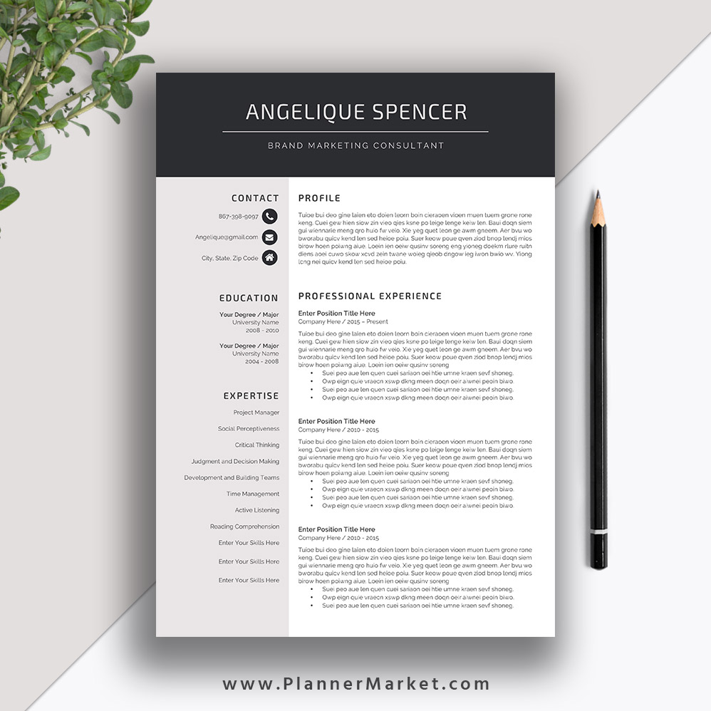 Professional And Modern Resume Template Debandje regarding size 998 X 998