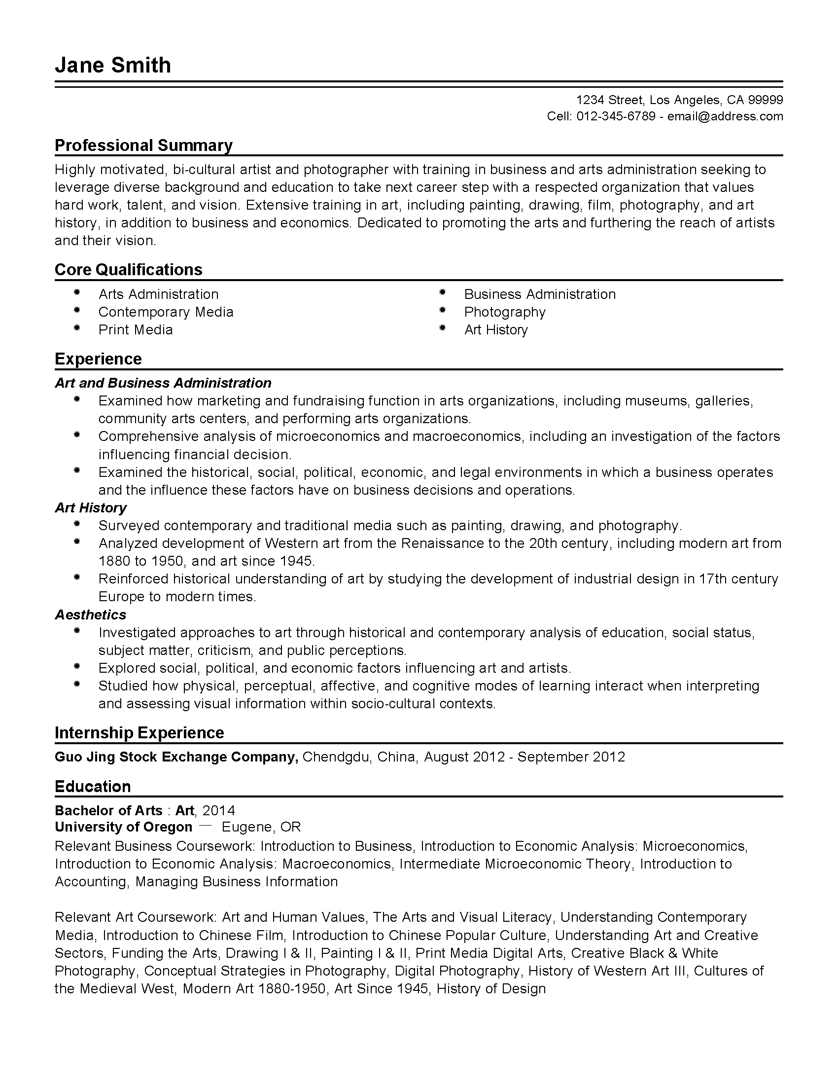 Professional Art Administrator Templates To Showcase Your with dimensions 1700 X 2200