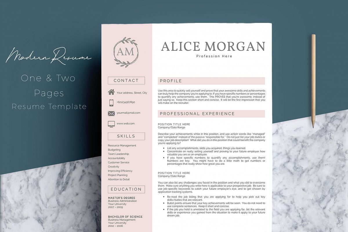 Professional Creative Resume Template Alice Morgan throughout sizing 1200 X 800