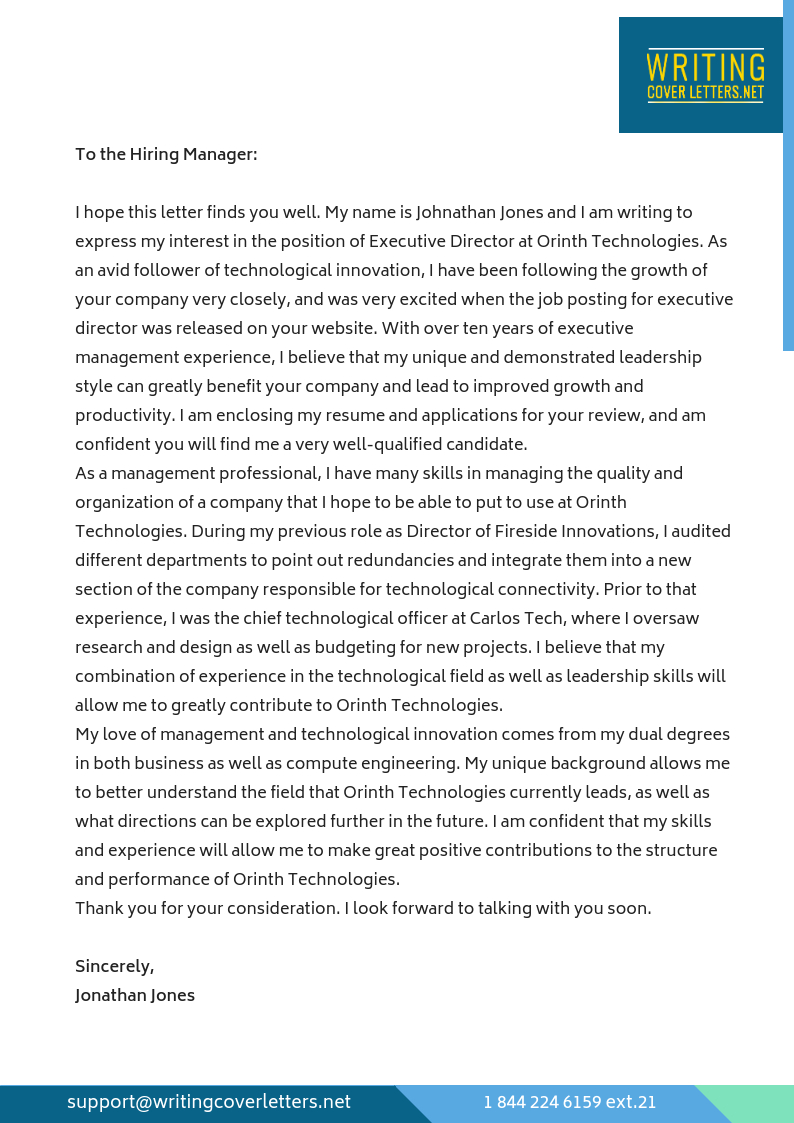 Professional Executive Cover Letter Help From Real Pros throughout dimensions 794 X 1123