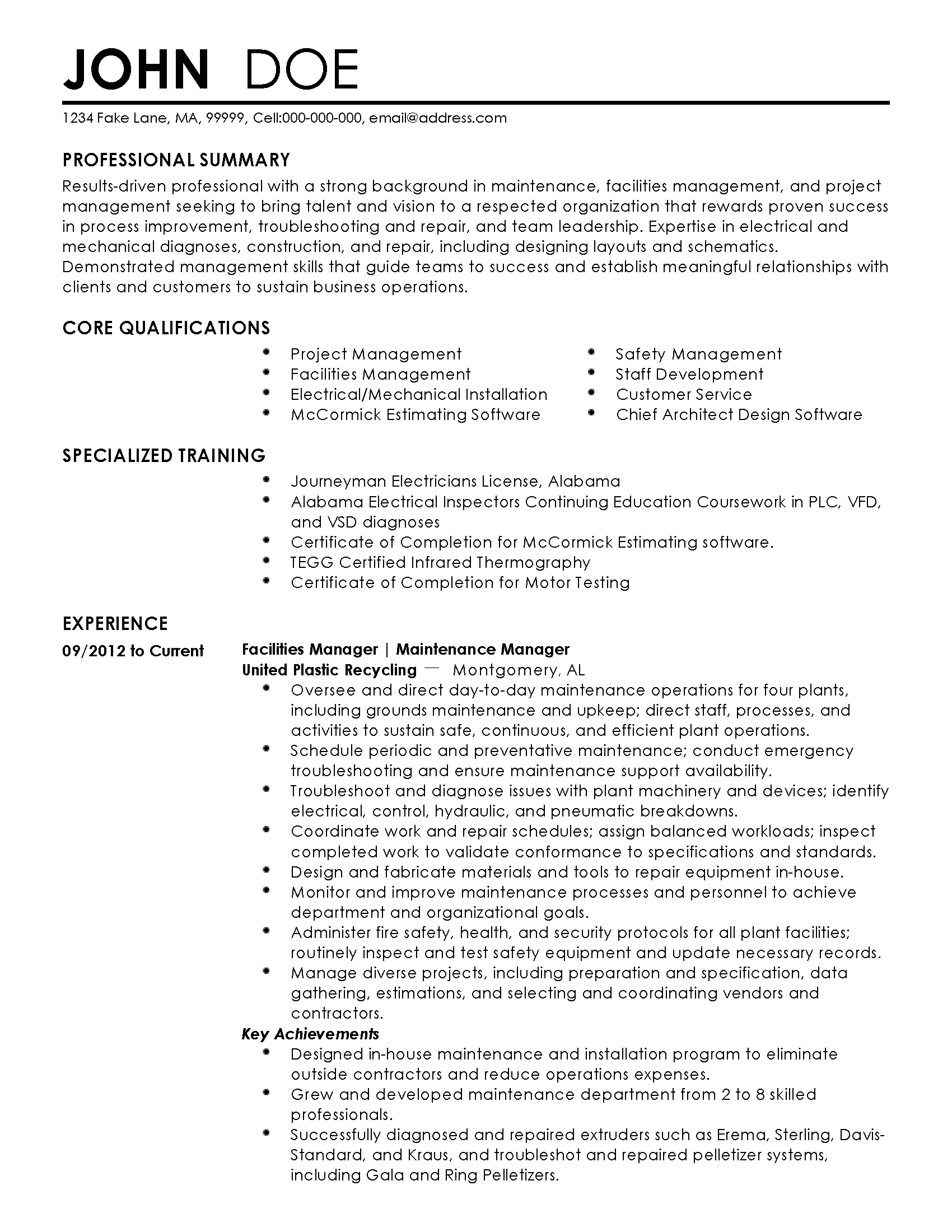 Professional Facilities Manager Templates To Showcase Your regarding measurements 1700 X 2200