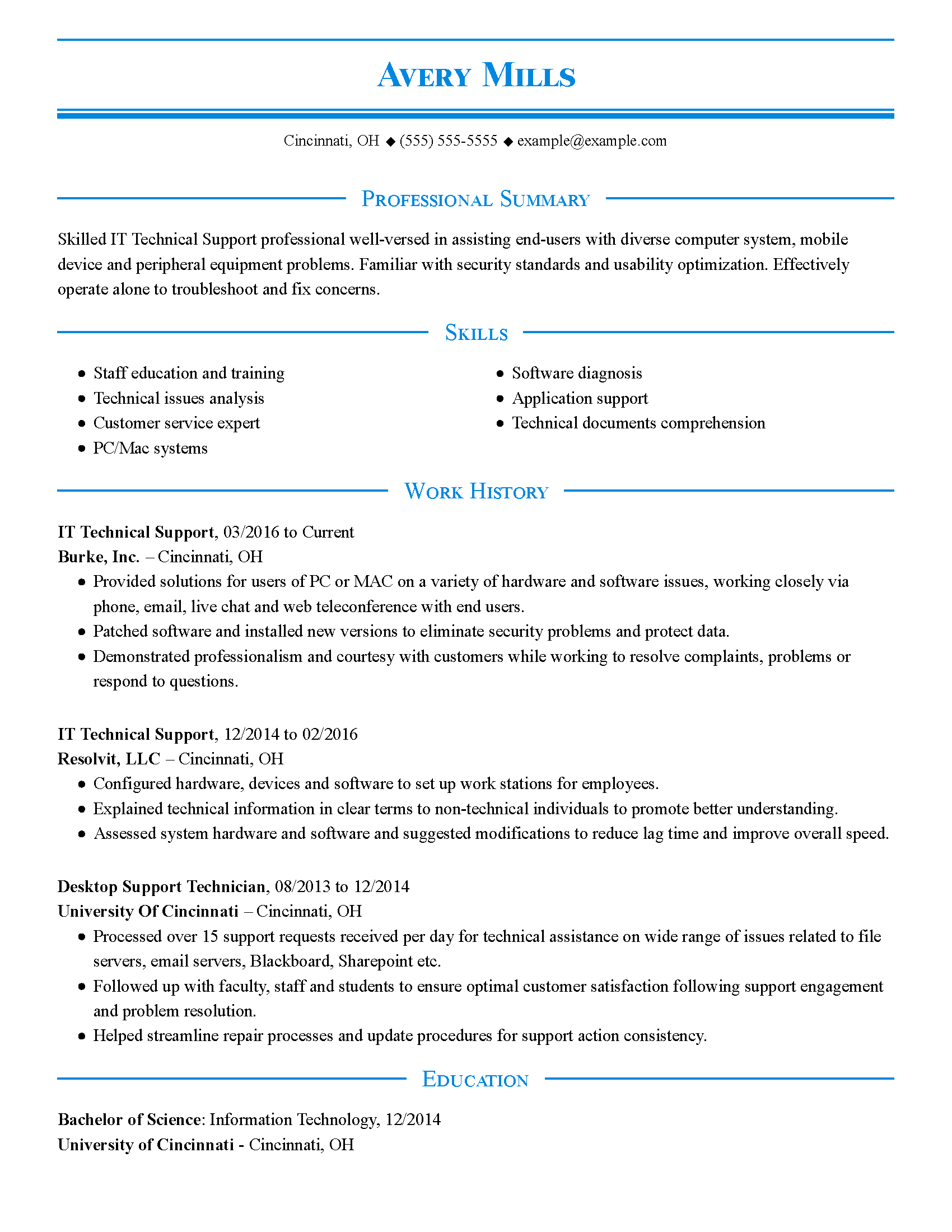 Professional It Cv Example My Perfect Resume regarding dimensions 1700 X 2200