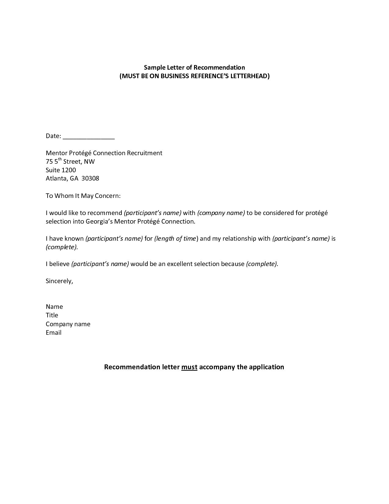 Professional Reference Sample Recommendation Letter Jos inside dimensions 1275 X 1650