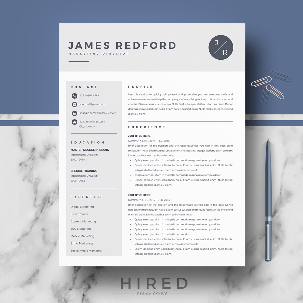 Professional Resume Template For Mac Pages And Word On Behance pertaining to size 1000 X 1000