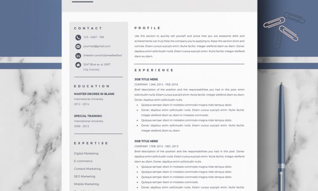 Professional Resume Template For Mac Pages And Word On Behance within measurements 1000 X 1000