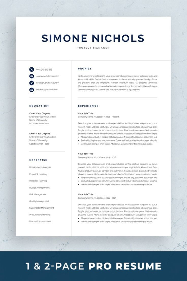 Professional Resume Template For Word Pages Executive intended for size 736 X 1104