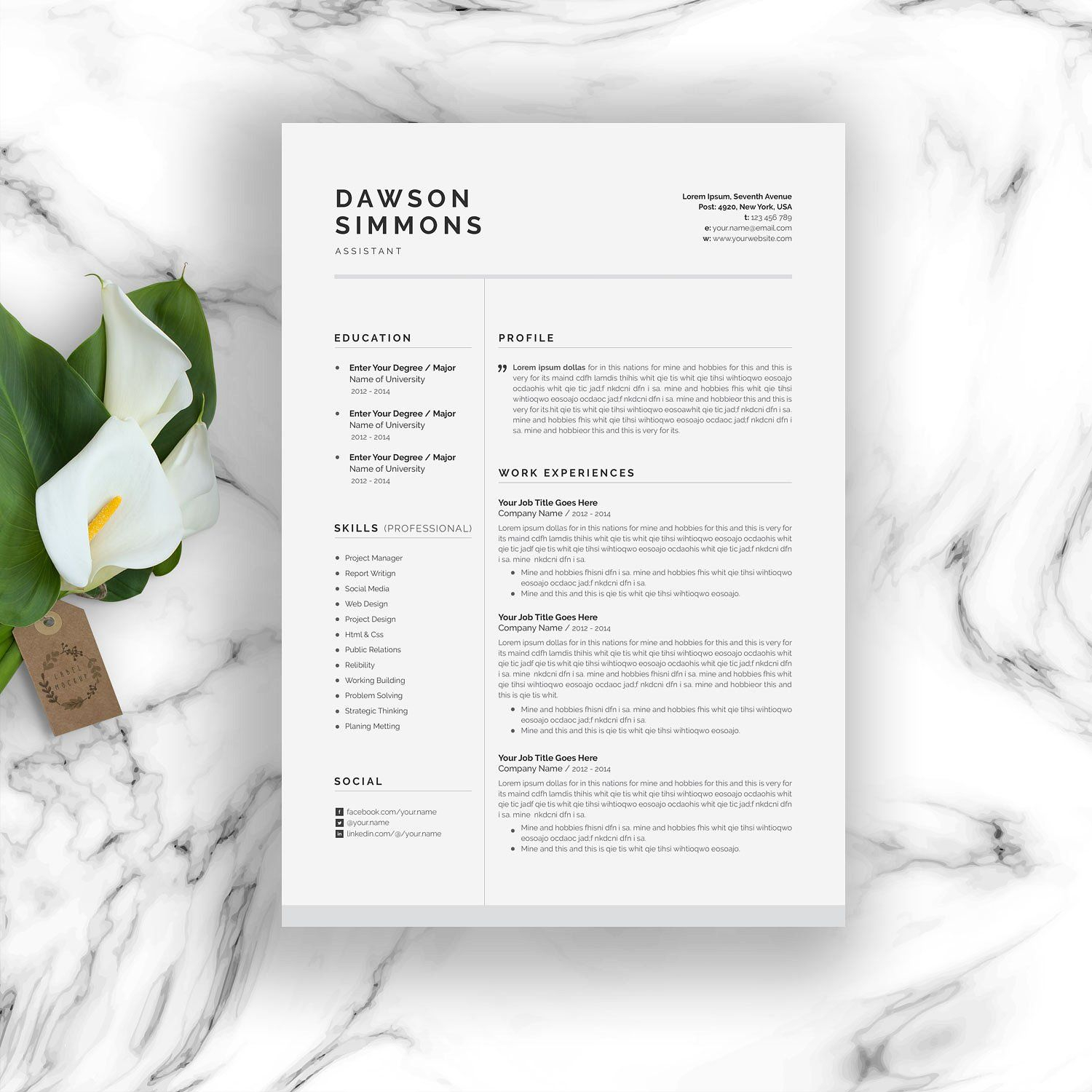 Professional Resume Template Modern And Creative Resume in sizing 1500 X 1500