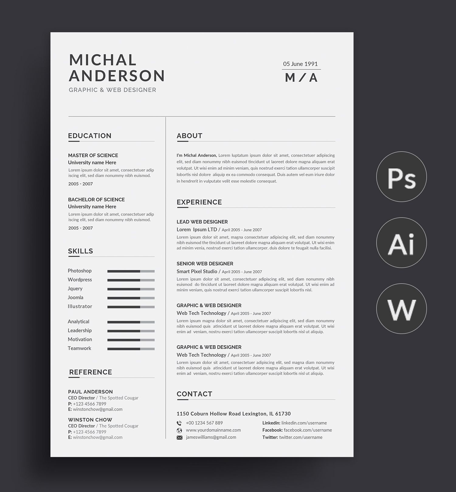 Professional Resume Template Modern And Creative Resume with regard to measurements 1500 X 1618