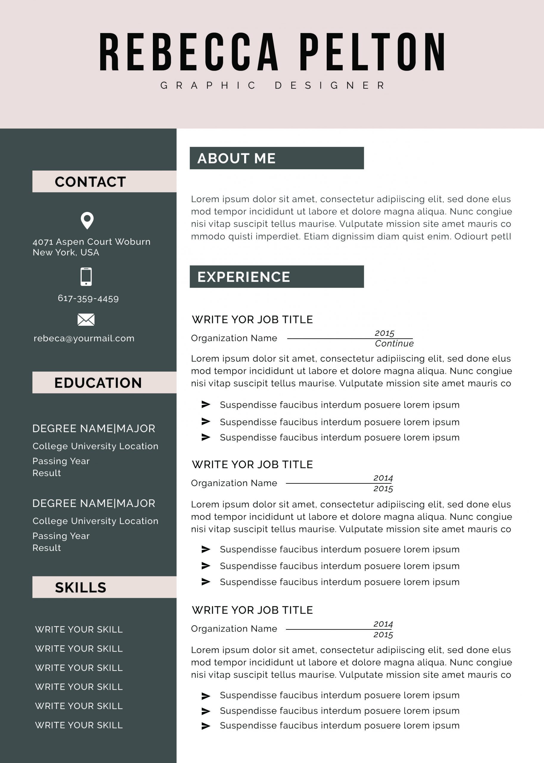 Professional Resume Template Modern Cv Template For Word inside proportions 2551 X 3579