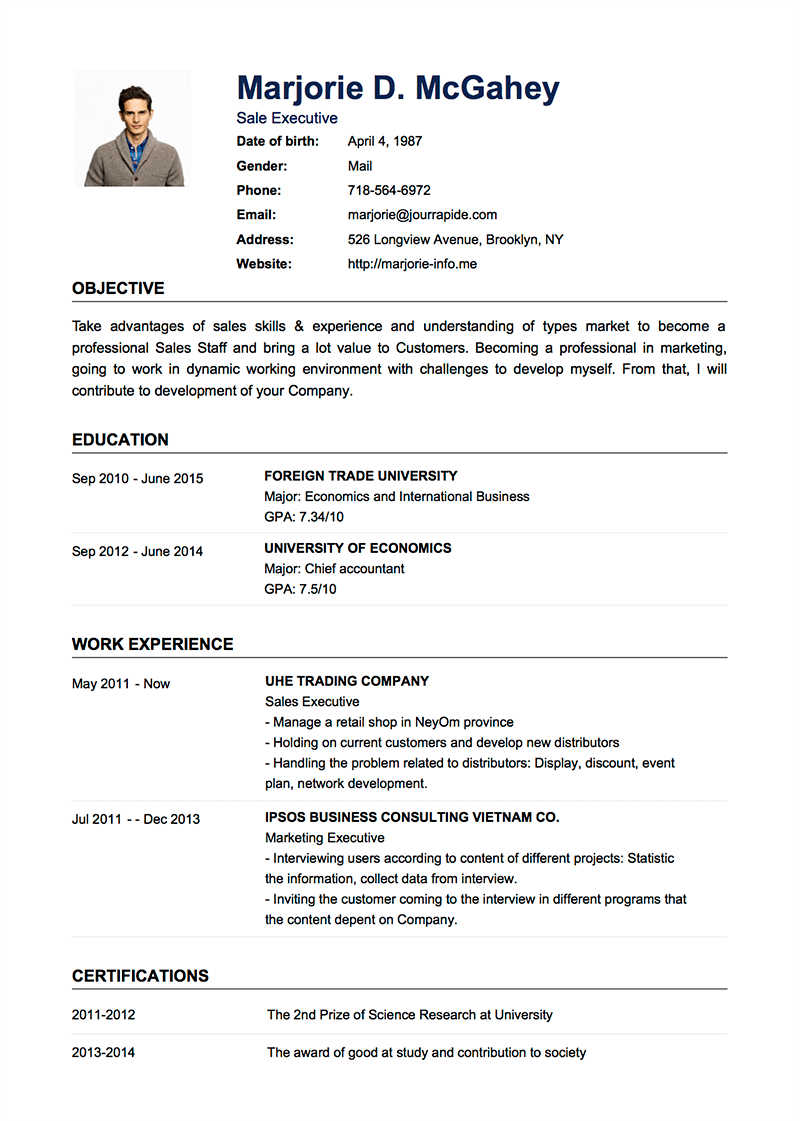 Professional Resumecv Templates With Examples Goodcv in size 800 X 1121