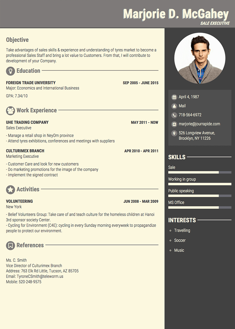 Professional Resumecv Templates With Examples Goodcv within sizing 800 X 1121