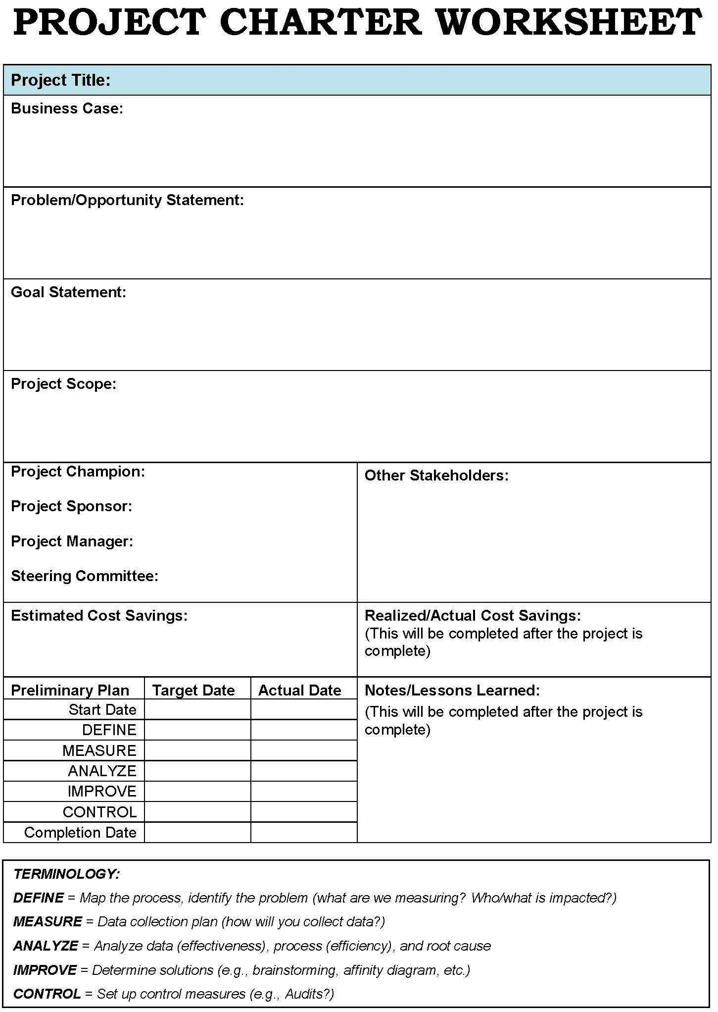 Project Charter Templates Google Search Project Regarding Proportions 1451 X 2043 