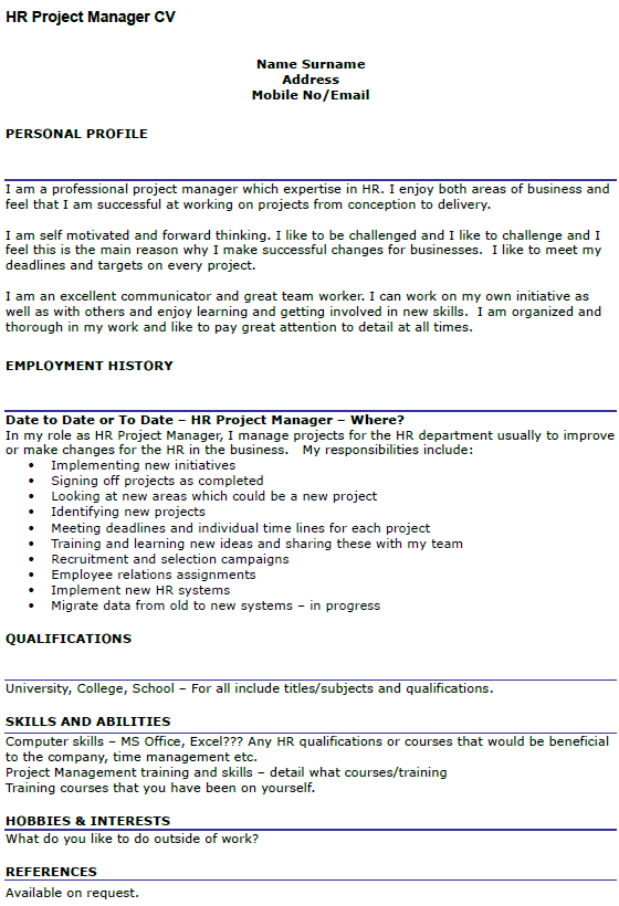 Project Management Cv Example Debandje regarding proportions 560 X 820