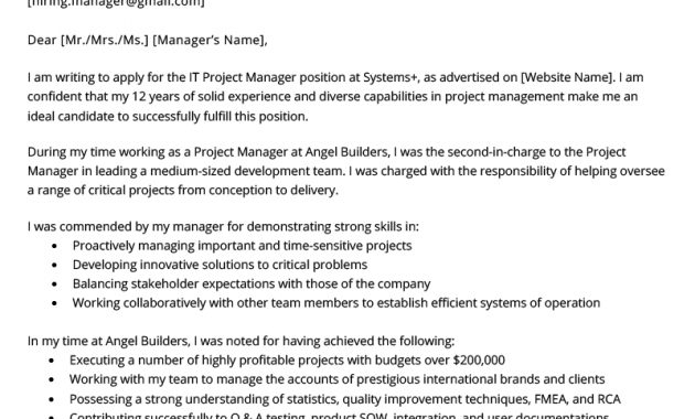 Project Manager Cover Letter Example Resume Genius for proportions 800 X 1132