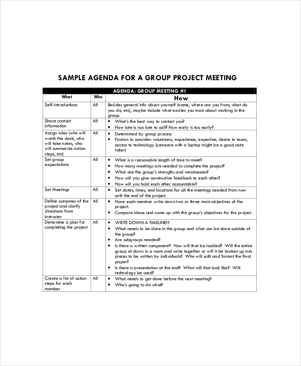 Project Meeting Agenda Template Akali regarding measurements 600 X 730