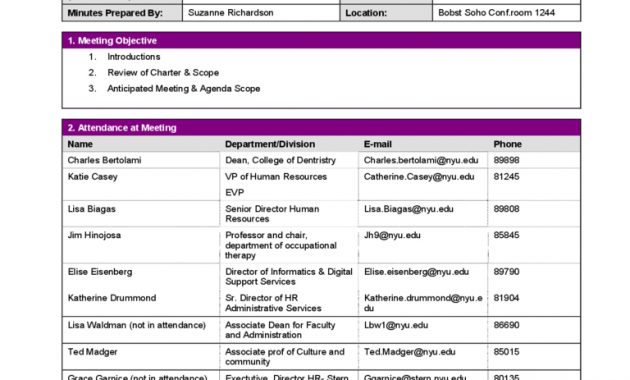 Project Meeting Minutes Template New York University for sizing 768 X 1024