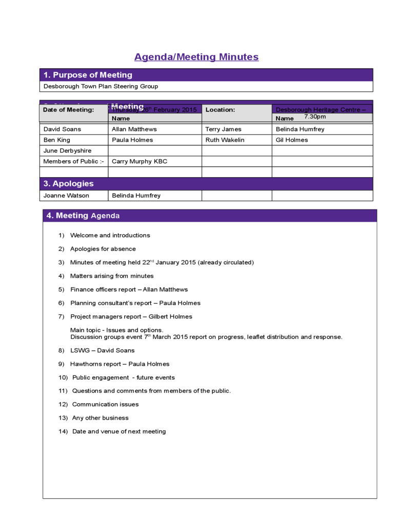 Project Meeting Minutes Template Sample Edit Fill Sign with dimensions 768 X 1024