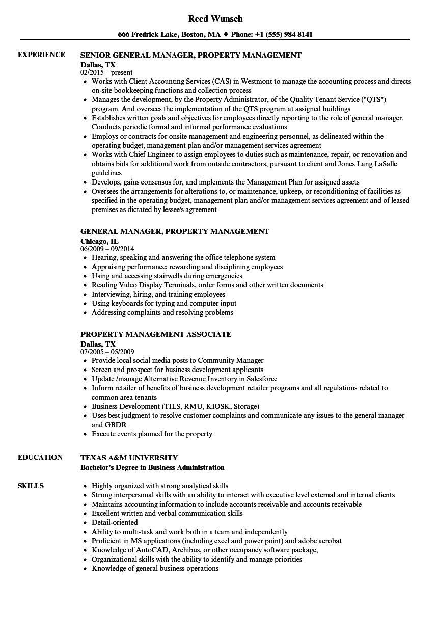 Property Management Resume Samples Velvet Jobs for proportions 860 X 1240