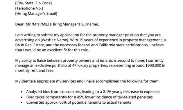 Property Manager Cover Letter Sample Download For Free Rg intended for dimensions 800 X 1132