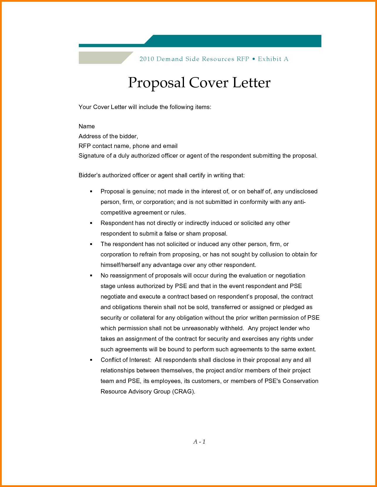 Tender Proposal Cover Letter Template • Invitation Template Ideas