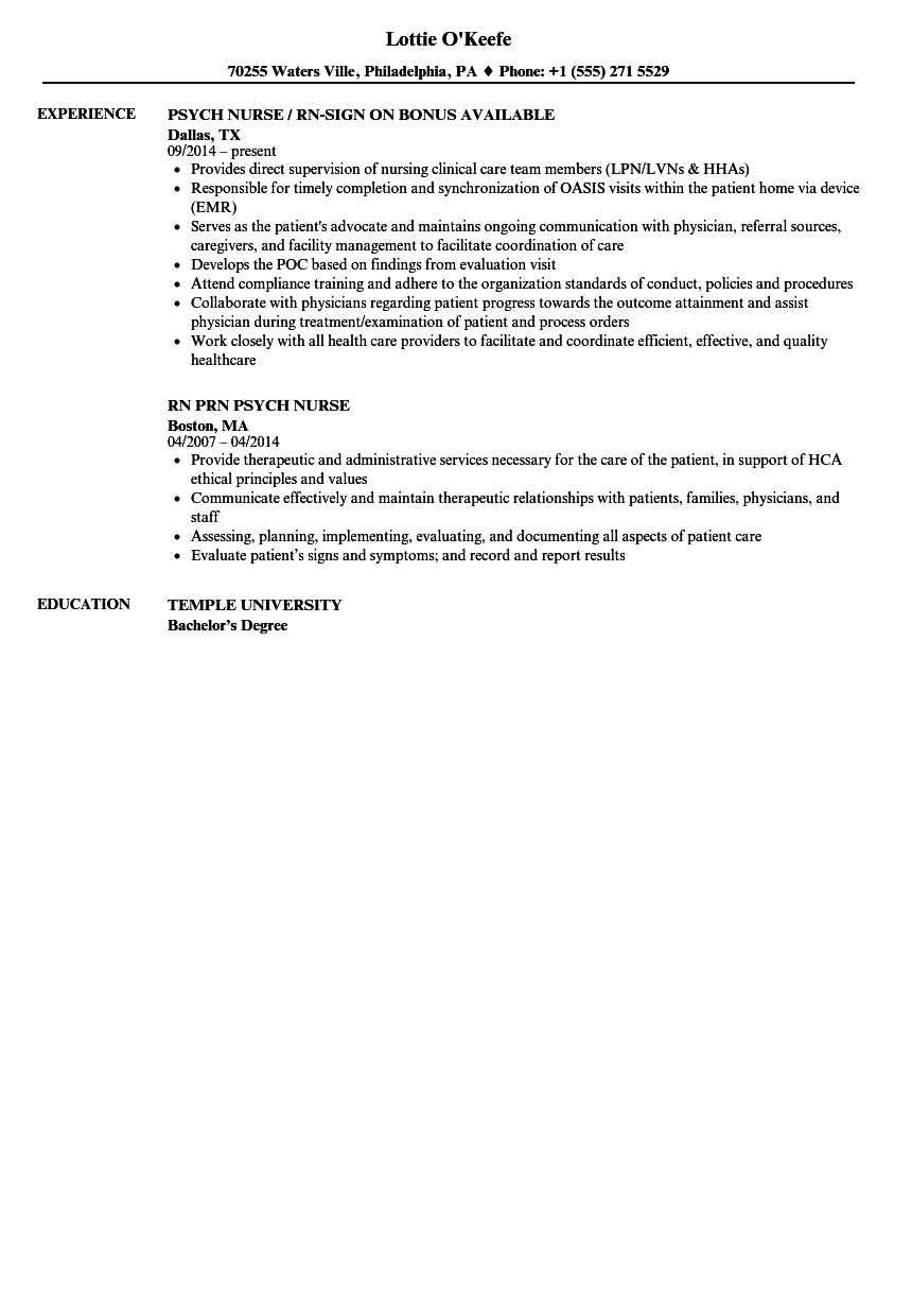 Psych Nurse Resume Samples Velvet Jobs throughout measurements 860 X 1240