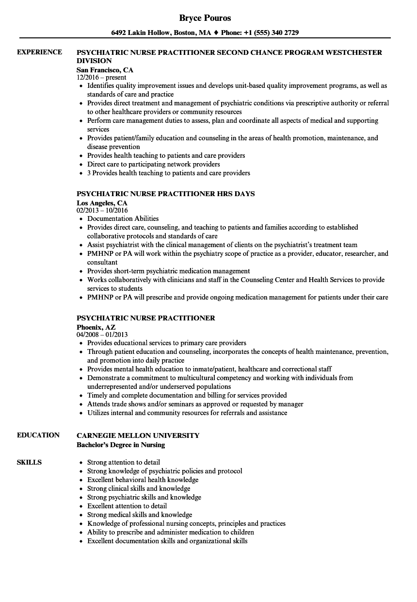 Psychiatric Nurse Practitioner Resume Samples Velvet Jobs throughout dimensions 860 X 1240