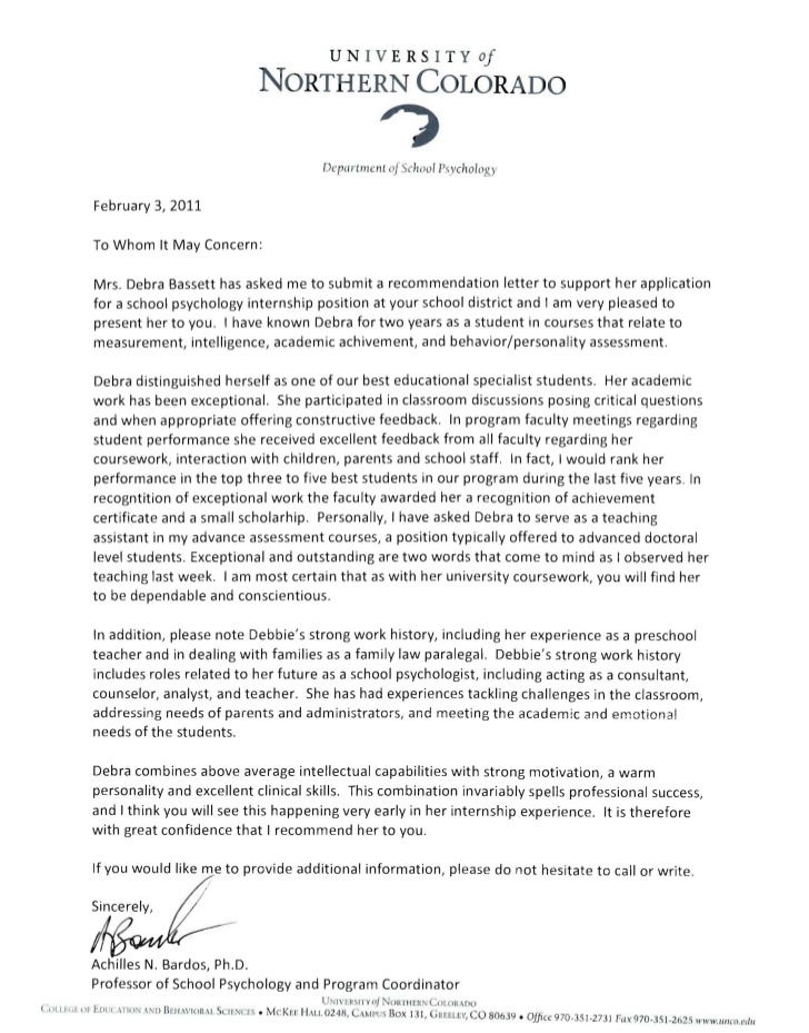 Psychology Letter Of Recommendation Sample Debandje pertaining to proportions 728 X 929