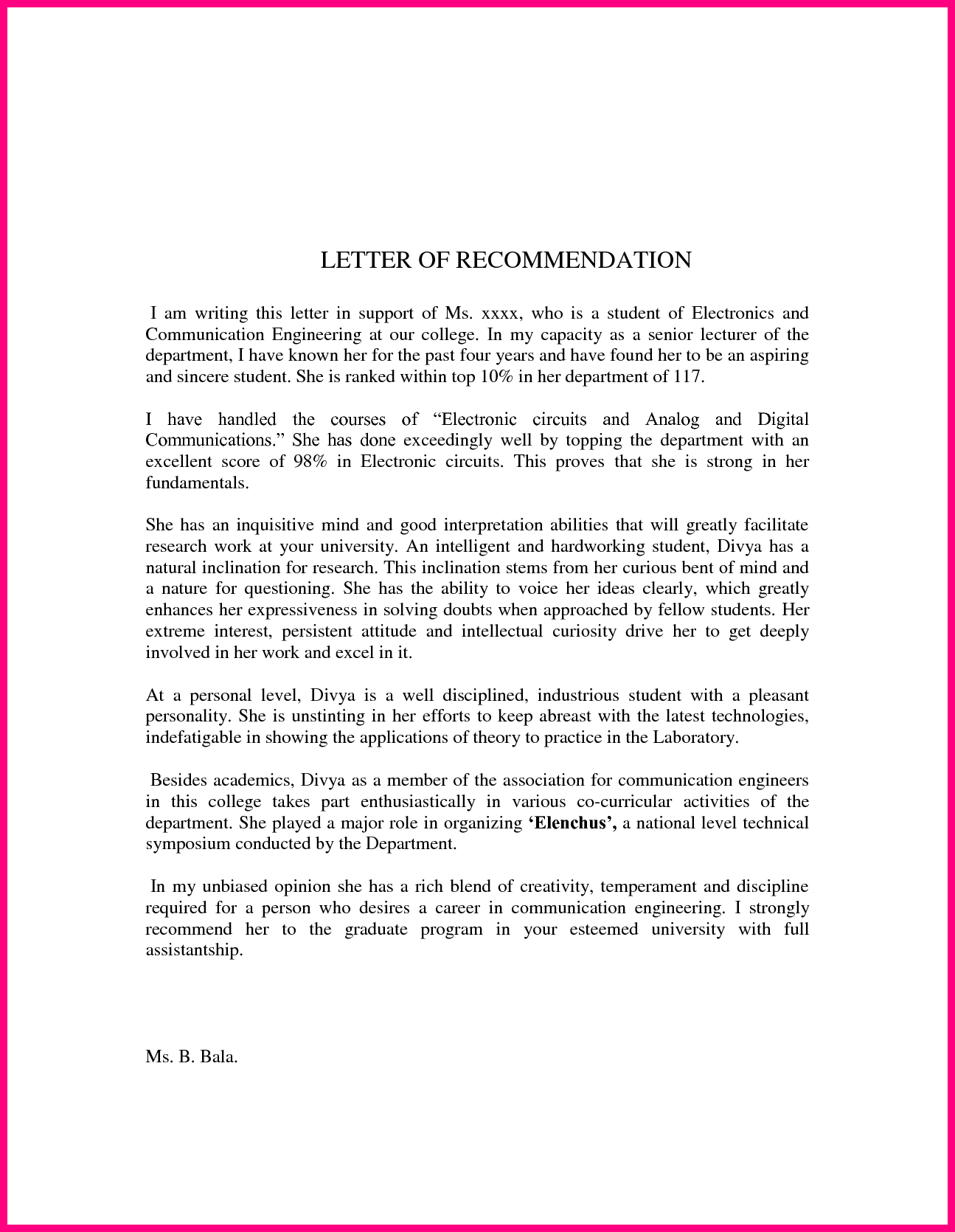 Pt School Letter Of Recommendation Debandje with proportions 1295 X 1670