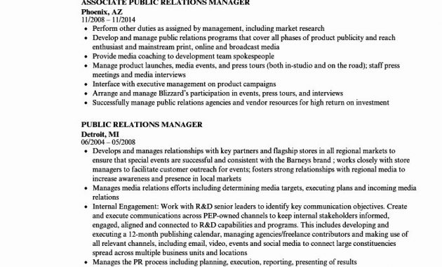 Public Relations Resume Examples Beautiful Public Relations pertaining to size 860 X 1240