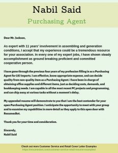 Purchasing Agent Cover Letter Example in sizing 816 X 1056