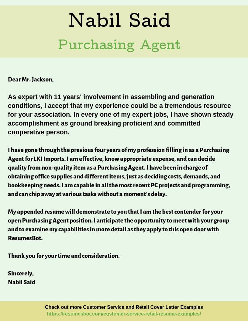 Cover Letter For Purchasing Agent • Invitation Template Ideas