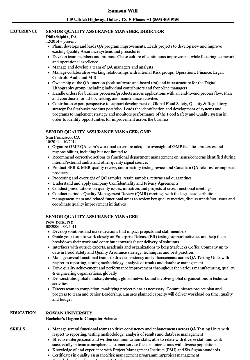 Quality Control Manager Resume Sample Akali with regard to proportions 860 X 1240