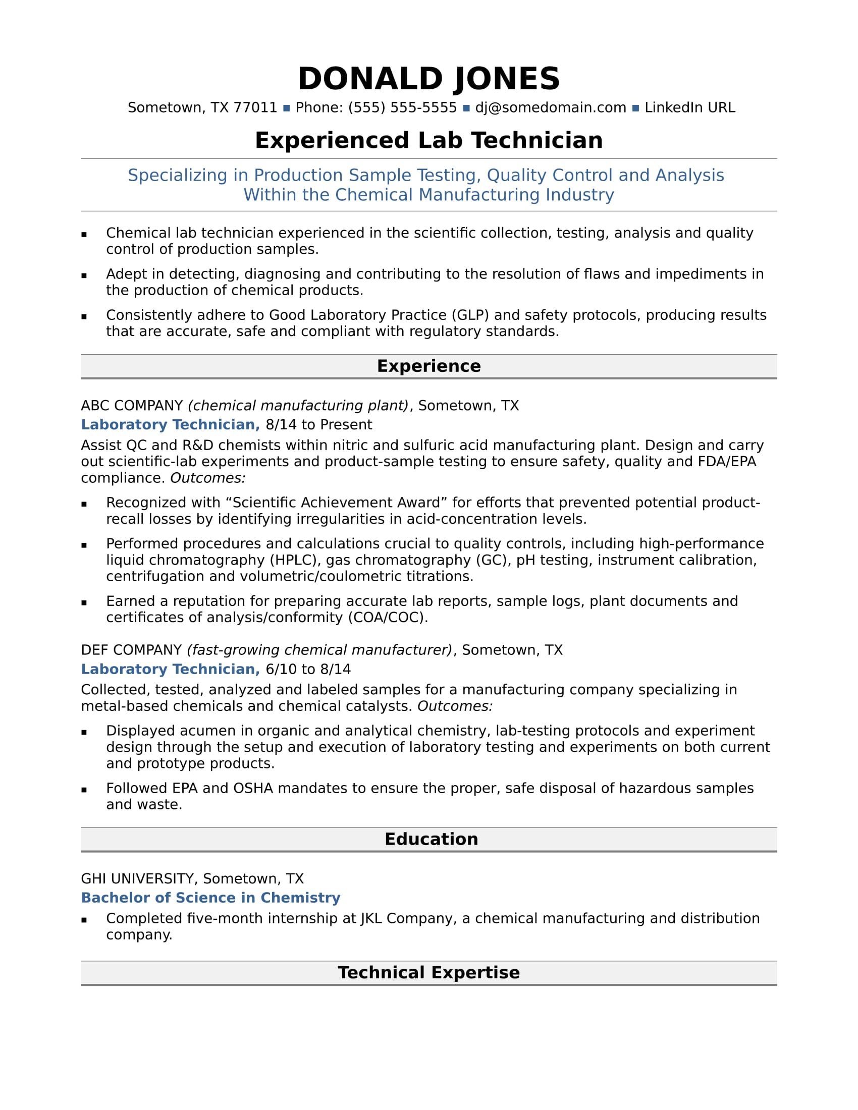 Quality Control Technician Resume Sample Akali in measurements 1700 X 2200