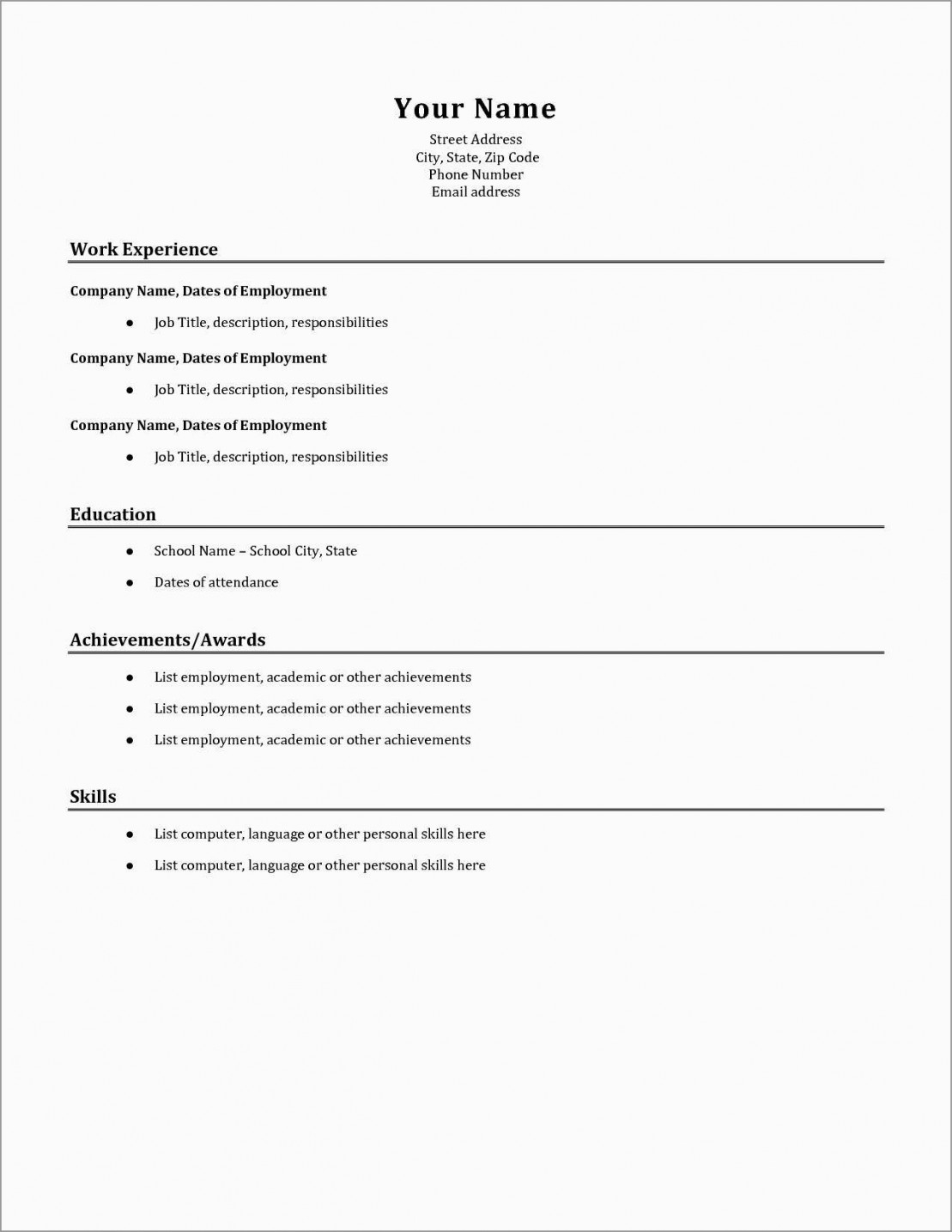 Quick Resume Template Free Best Easy Resume Template Best intended for proportions 1109 X 1435