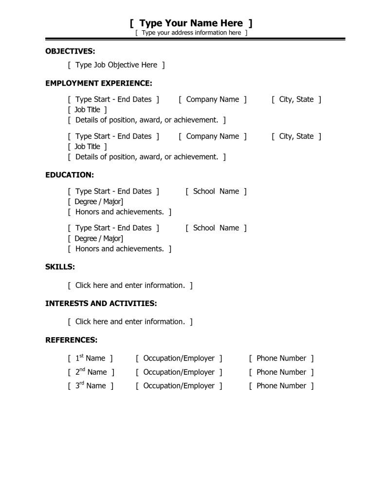 Quick Resume Template Free Debandje inside measurements 791 X 1024