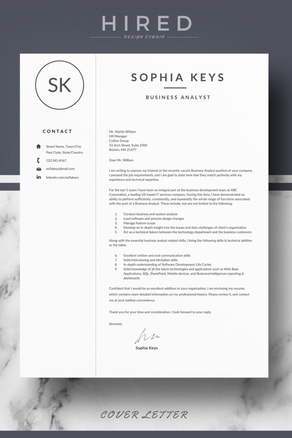 R17 Sophia Keys Professional Resume Template For Word inside sizing 1000 X 1500