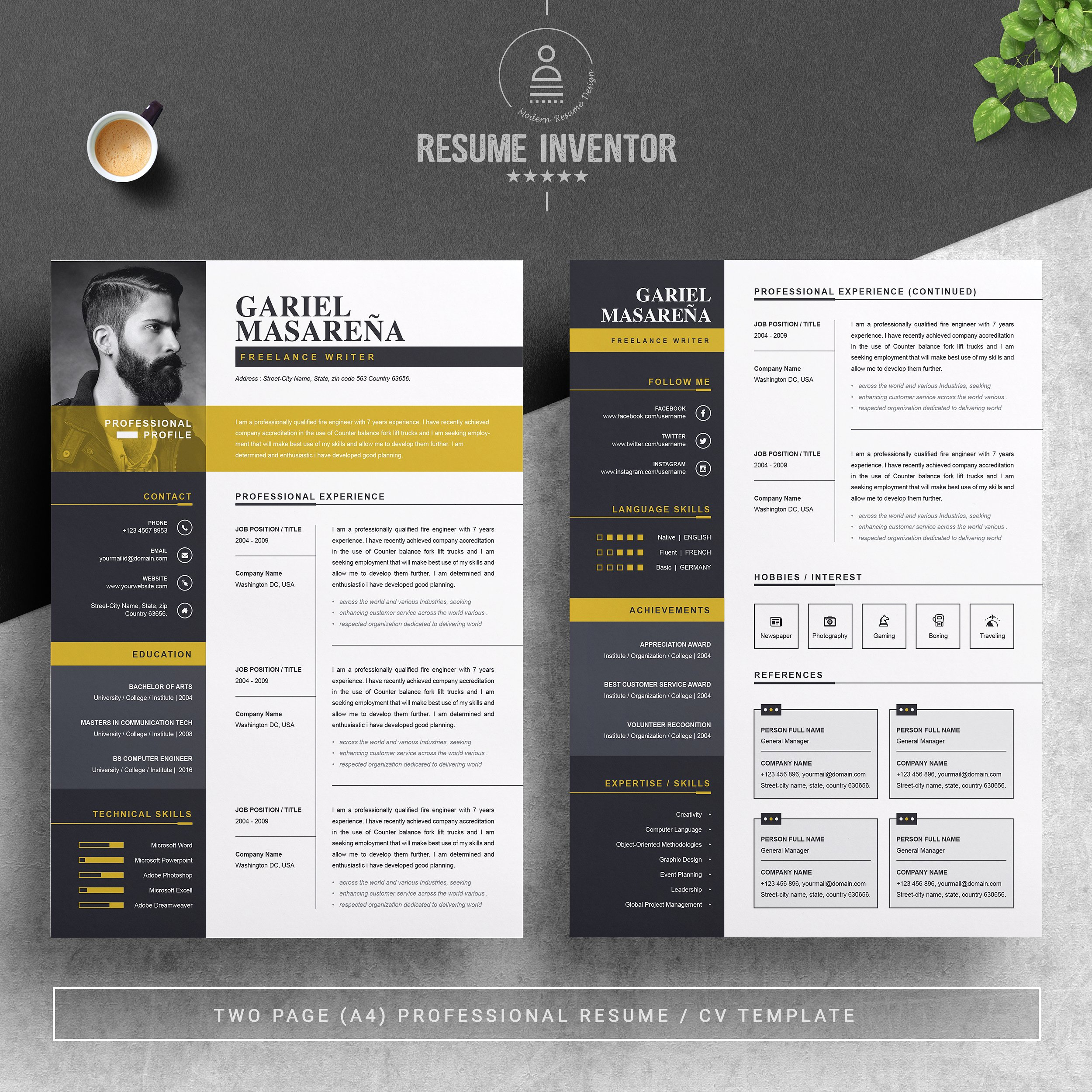 Radicalist Labs Free Professional Resume Templates Resume intended for proportions 2500 X 2500