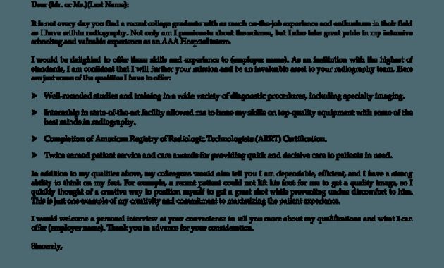 Radiologic Technologist Cover Letter with size 800 X 1035