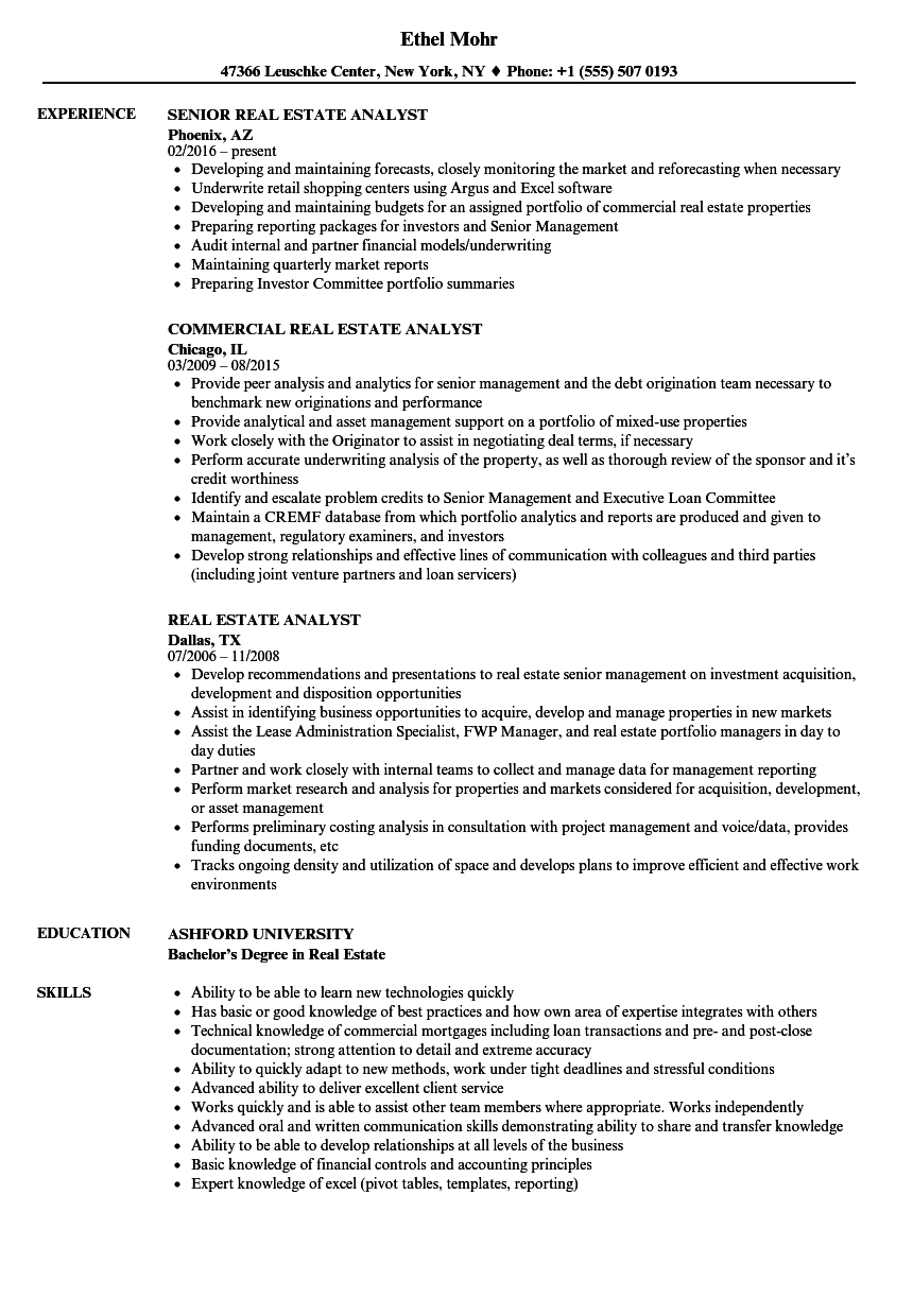 Real Estate Analyst Resume Samples Velvet Jobs intended for dimensions 860 X 1240