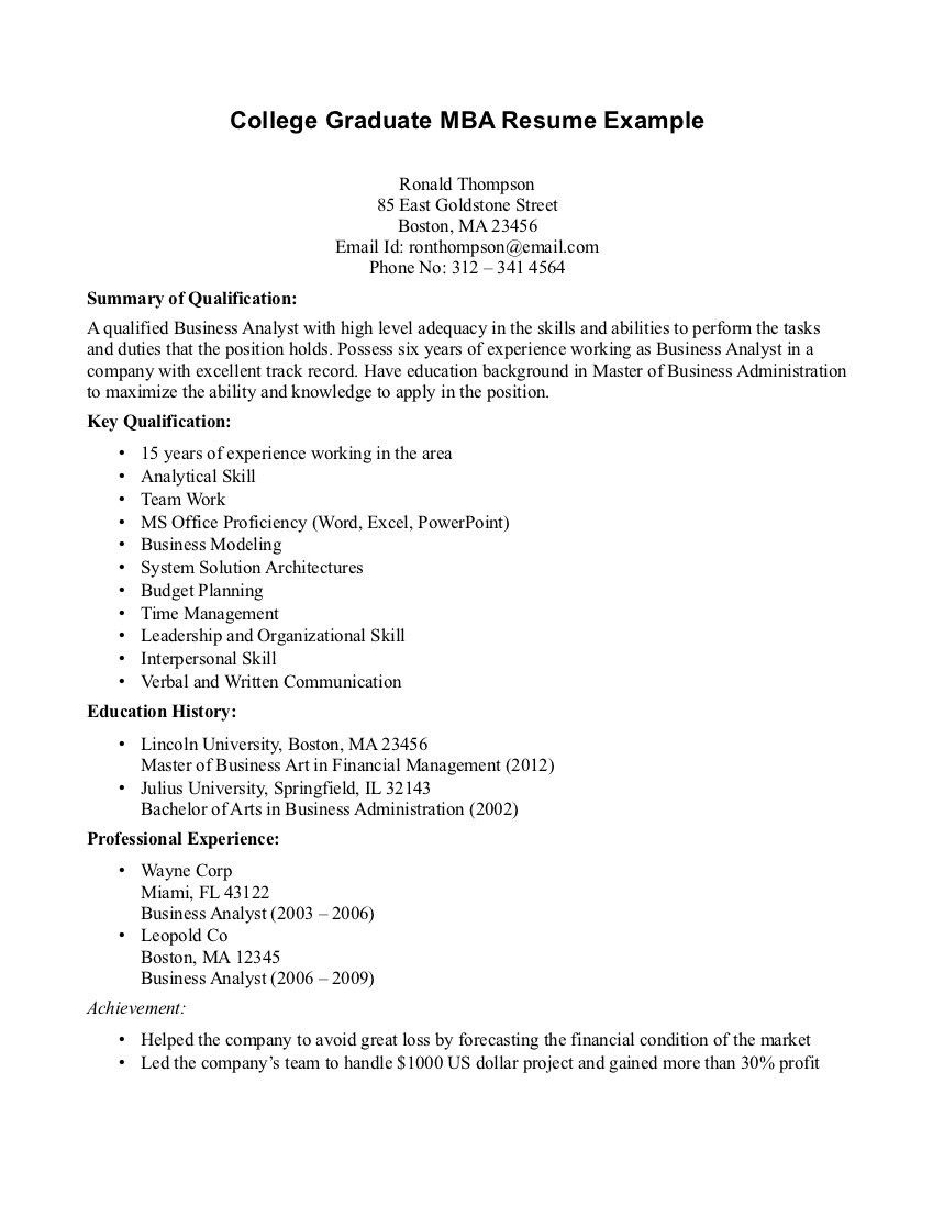 Recent College Grad Resume Enom with regard to sizing 849 X 1099