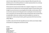 Recommendation Letter For A Teacher 32 Sample Letters for size 800 X 1035